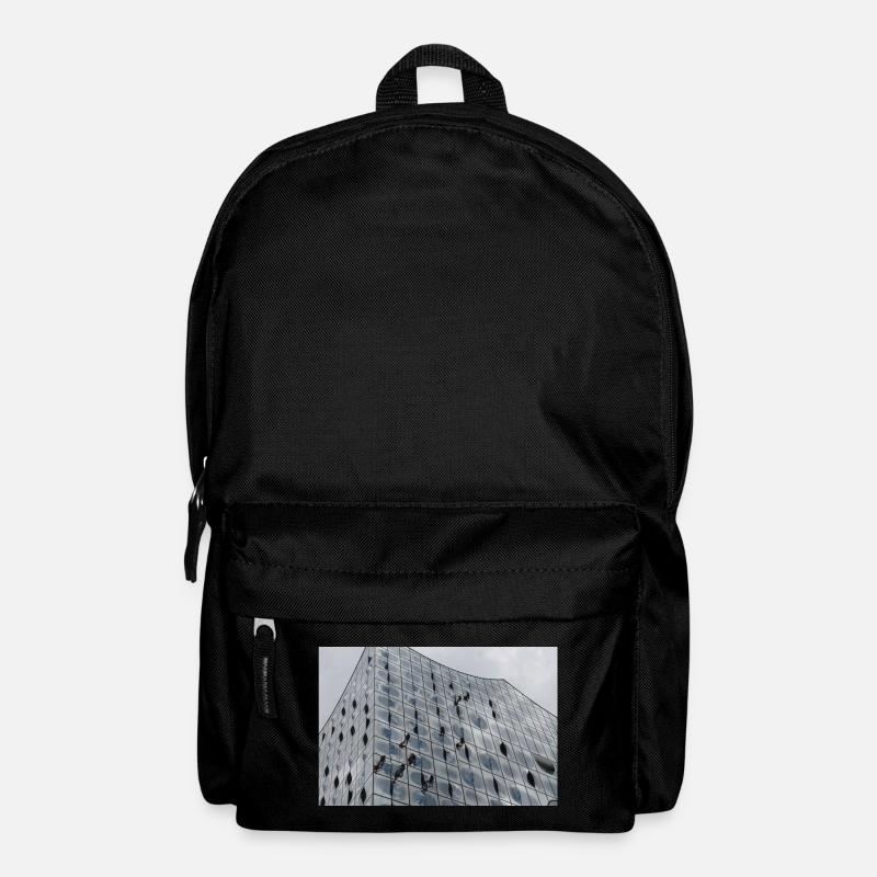 Elbphilharmonie mit Fensterputzern - Rucksack - Schwarz