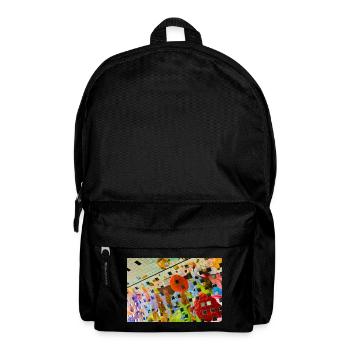 Cheerful colored floral décor design - Backpack - black - Front