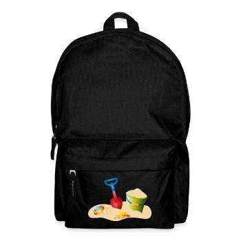 Sand Spielzeug am Strand oder im Sandkasten - Rucksack - Schwarz - Vorne