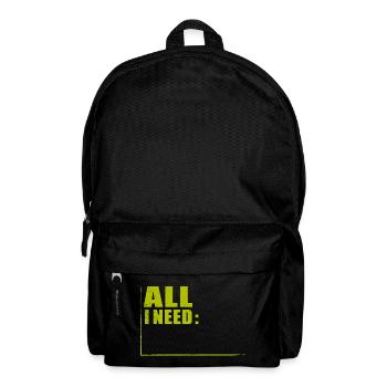 ALL I NEED in RAHMEN - Rucksack - Schwarz - Vorne