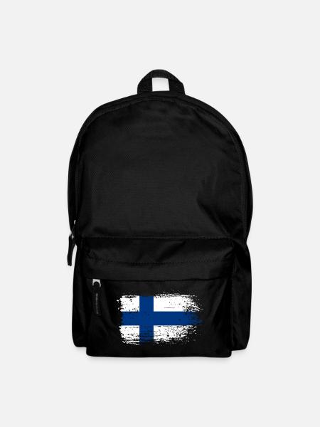 Grunge Suomen lippu -grafiikka - Reppu - musta