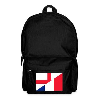 England Frankreich Flagge Fußball - Rucksack - Schwarz - Vorne