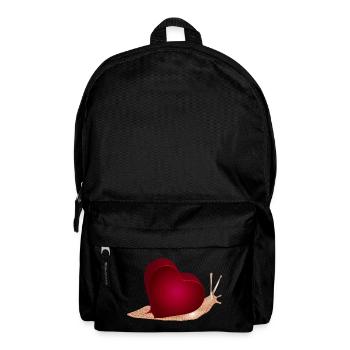 Snail with red heart as a snail shell - Backpack - black - Front