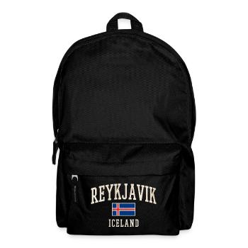 Reykjavik Iceland Vintage Flag Tee - Backpack - black - Front