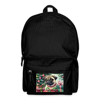 Mignon carlin de Noël avec des cadeaux - Sac à dos - noir - Devant