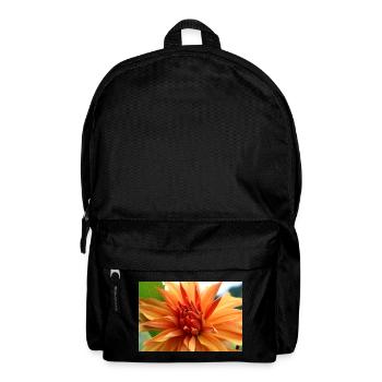 Dahlia Orange Salmon Blossom ,Flower - Backpack - black - Front