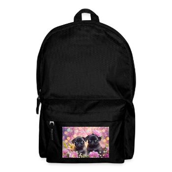 Small dogs with flower crown - Backpack - black - Front