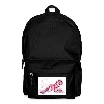 Léoparden rose Aquarelle - Sac à dos - noir - Devant