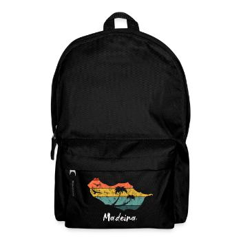 Madeira map outline Portugal holiday retro vintage - Backpack - black - Front