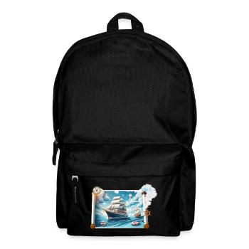 Nautische Segelreise - Rucksack - Schwarz - Vorne