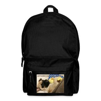 Schäfchen Plüschtier mit US Flagge Design - Rucksack - Schwarz - Vorne