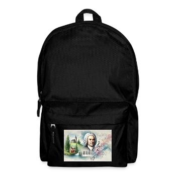 Johann Sebastian Bach: Porträt in vielen Malstilen - Rucksack - Schwarz - Vorne