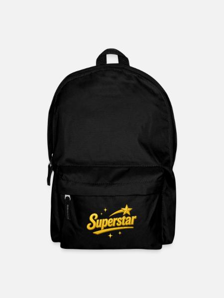 Golden Superstar Inscription, Love, Friendship - Backpack - black