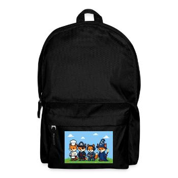 Pixel art fox group in fantasy world - Backpack - black - Front