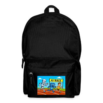 AI Race Running Cartoon Design - Backpack - black - Front