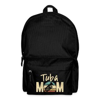 Tuba Mom Retro Vintage Marching Band Design - Backpack - black - Front