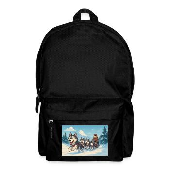Winter Huskies Schlitten Bergrennen - Rucksack - Schwarz - Vorne