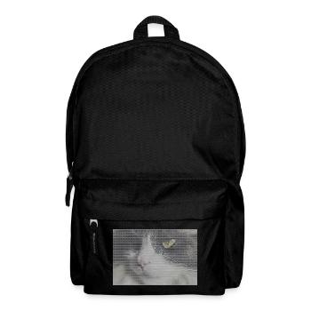 Cat portrait in glitch look - Backpack - black - Front