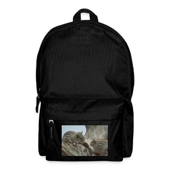 Two small rodents with striped fur face - Backpack - black - Front