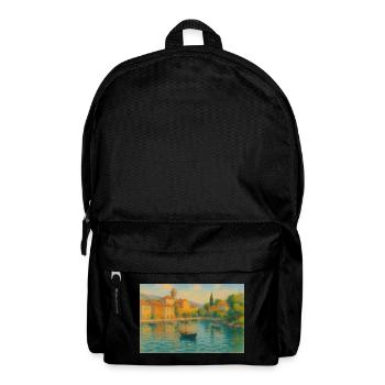 Hafenidyll im Sonnenlicht - Rucksack - Schwarz - Vorne