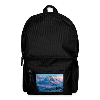 Illustration einer Gebirgslandschaft - Rucksack - Schwarz - Vorne