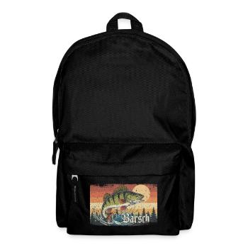 Barsch Angeln Flussbarsch Fischen Angler Natur - Rucksack - Schwarz - Vorne