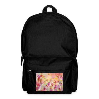 Pastellblüten Farbwirbel Muster - Rucksack - Schwarz - Vorne