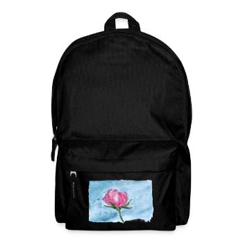 Watercolor Rose on Sky Blue - Backpack - black - Front