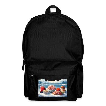 Weiter Norden - Mors, Struganina, Pelmeni, Kaviar, - Rucksack - Schwarz - Vorne