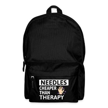 Needles Cheaper Than Therapy Acupuncturist  - Backpack - black - Front