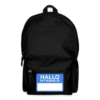 Hello Name Blue Name Badge - Backpack - black - Front