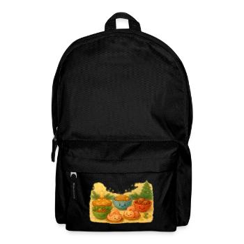 Festive with buckwheat salad and struganina - Backpack - black - Front