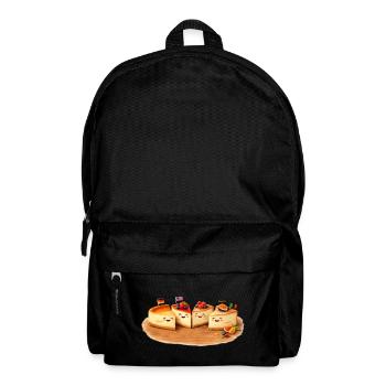 Käse Kuchenstücke mit Früchten - Rucksack - Schwarz - Vorne