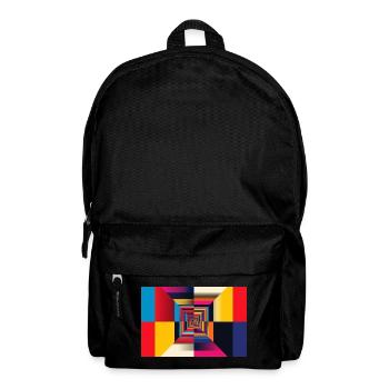 Geometrischer Tunnel-Regenbogen - Rucksack - Schwarz - Vorne
