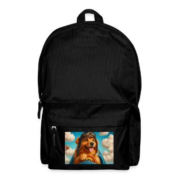 Pilot dog in retro cockpit - Backpack - black - Front