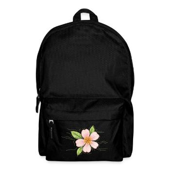 Kirschblüte im Stickerei-Stil  - Rucksack - Schwarz - Vorne