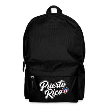 Puerto Rico Script with Flag Heart Patriotic - Backpack - black - Front