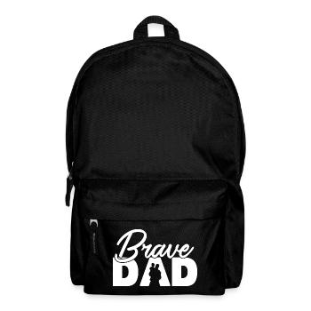 Mutiger Vater-Vater-und-Kind-Silhouetten-Design - Rucksack - Schwarz - Vorne