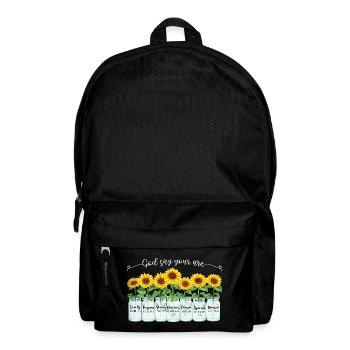 Inspirierende Christliche Sonnenblumen Jesus - Rucksack - Schwarz - Vorne