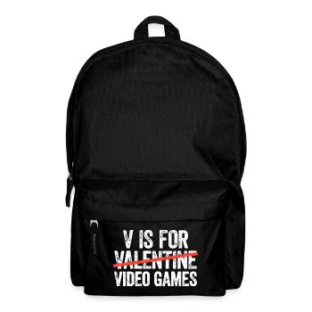 Valentine Gaming Typography - Backpack - black - Front