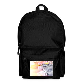 Sunlit Glassware on wedding table - Backpack - black - Front