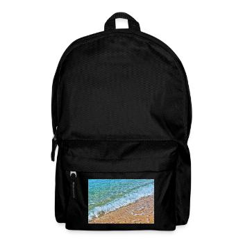 Crystal waves on golden sand beach - Backpack - black - Front