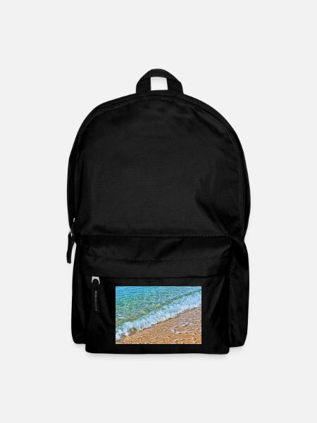 Kristallwellen am goldenen Sandstrand - Rucksack - Schwarz
