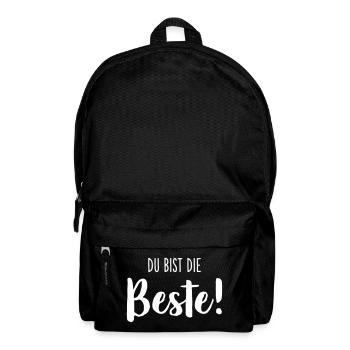 Du bist die Beste – Liebevolles Textdesign - Rucksack - Schwarz - Vorne