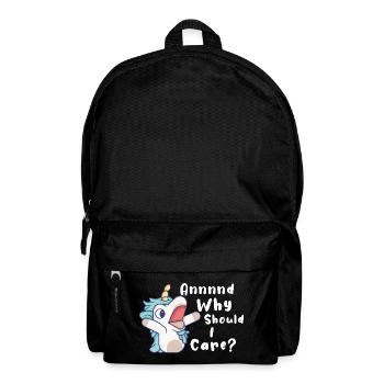 Unicorn Warum sollte es mich interessieren - Rucksack - Schwarz - Vorne