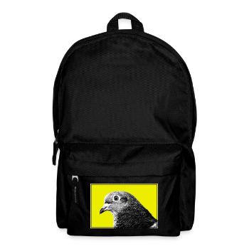 Taubenpop-Porträt auf Gelb - Rucksack - Schwarz - Vorne