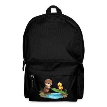 Flussfreund Otter und Ente - Rucksack - Schwarz - Vorne