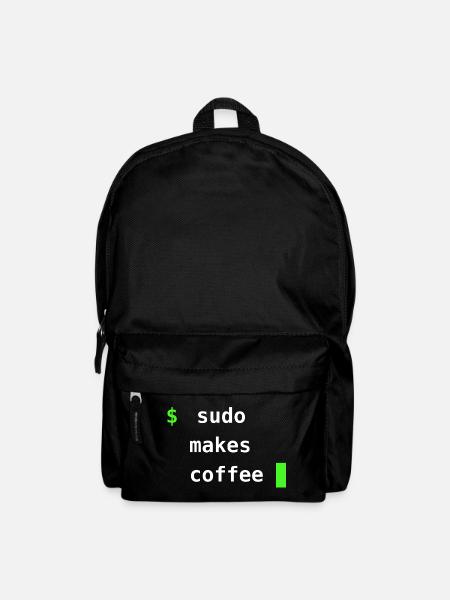 Sudo Makes Coffee – Linux Terminal Design - Rucksack - Schwarz