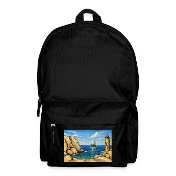 Phare en mer : Naviguer vers l’horizon - Sac à dos - noir - Devant