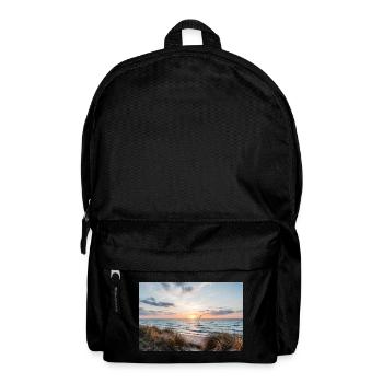 Sonnenuntergang am Dünenstrand - Rucksack - Schwarz - Vorne